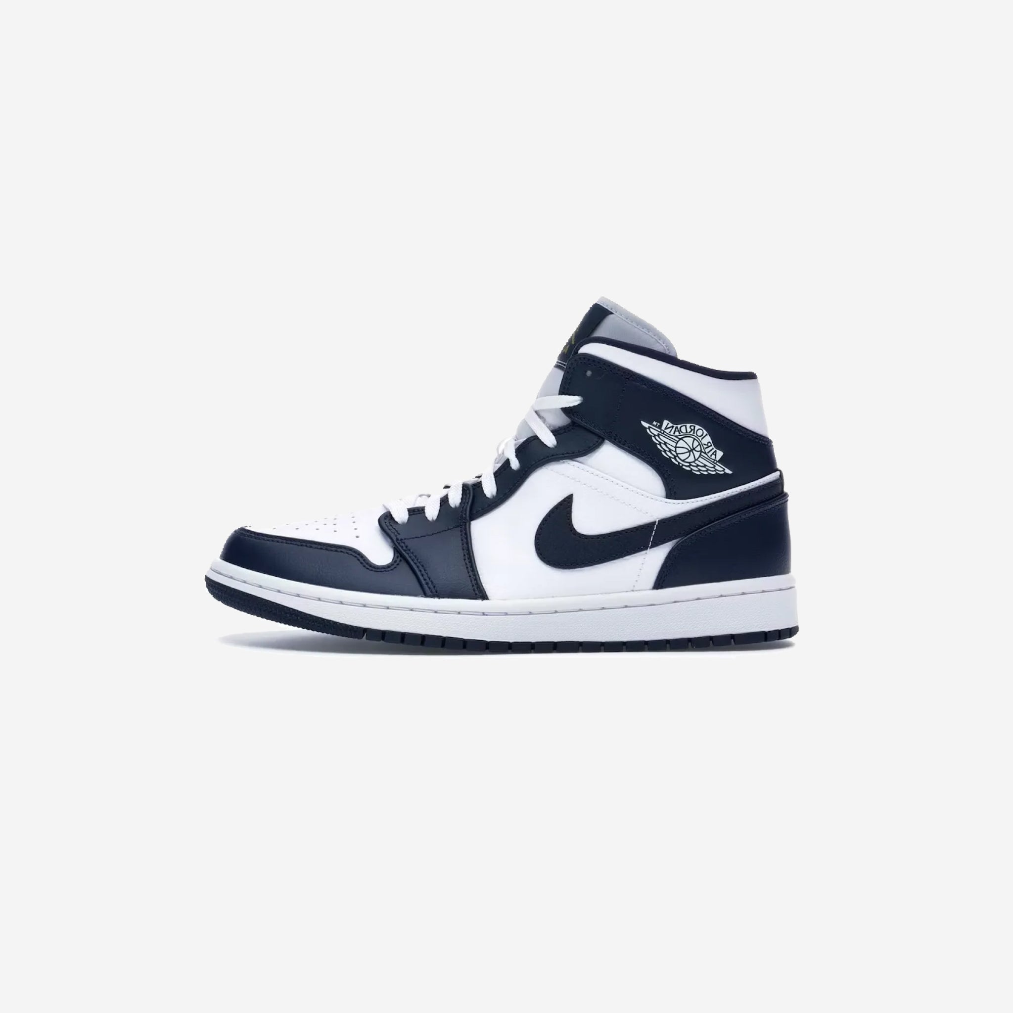 Air Jordan 1 Mid White Metallic Gold Obsidian